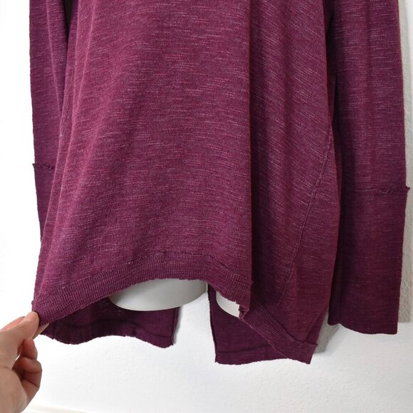 We The Free Mock Neck Top Sz S Slit Back Relaxed Fit Baselayer Boho Langelook - Picture 6 of 16